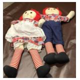 34' Raggedy Ann and Andy dolls