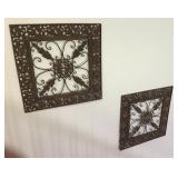 Pair of decorative 23' square wall art