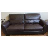 7' Faux leather sofa