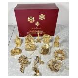 2009 Danbury Mint Gold Christmas Ornaments