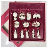 Mikasa porcelain 12 Days of Christmas ornaments
