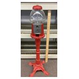 Glass gumball machine with cast iron base