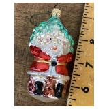 Mercury glass Santa ornament