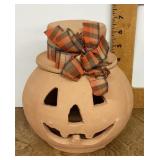 Terra-cotta jack-o-lantern
