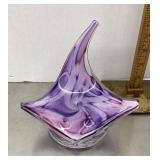 Purple art glass sting ray