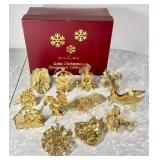 2007 Danbury Mint Gold Christmas Ornaments