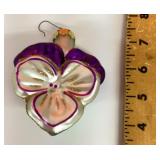 Mercury glass Pansy ornament