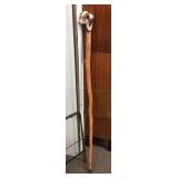 48" Folk art cow head walking stick