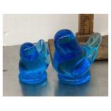 2 glass Bluebirds of Happiness