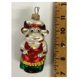 Mercury glass cow ornament