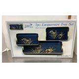 3-piece lacquerware tray set