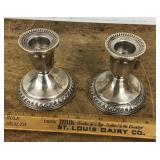 Pair of weighted sterling silver candleholders