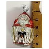 Mercury glass Santa ornament