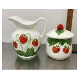 Ardco strawberry cream & sugar set