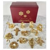 2006 Danbury Mint Gold Christmas Ornaments