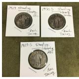 3 Standing Liberty quarters