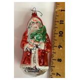Mercury glass Santa ornament