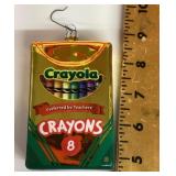 Mercury glass Crayola box ornament