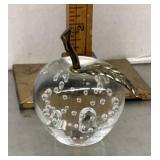 Glass apple paperweight