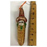 Mercury glass corn cob ornament