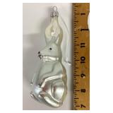 Mercury glass rabbit ornament