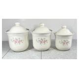 3 Pfaltzgraff "Tea Rose" canisters