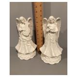Pair of porcelain angel music boxes