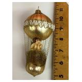 Mercury glass hot air balloon ornament