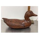 Carved solid wood duck