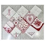 10 vintage Valentine and monogram hankies