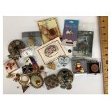 Collection of costume jewelry brooches