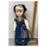 Porcelain doll in Norwegian folk costume