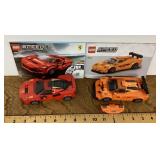 2 assembled Lego cars