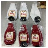6 Stag beer bottle koozies