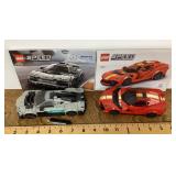 2 assembled Lego cars
