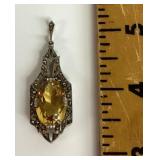 Czech glass and marcasite pendant