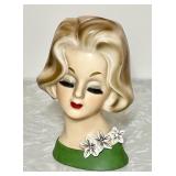 Vintage Napco lady head vase 5.5" tall