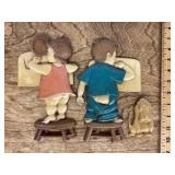 1966molded metal bathroom wall decor