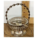 Westminster crystal and silverplate basket