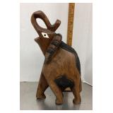 Hand carved wood elephant