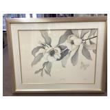 Framed floral numbered print 35x45