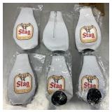 6 Stag beer bottle koozies