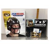 Mizzou flag & Fanhead helmet