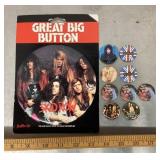 Group of Rock Group pinback buttons