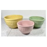 Set of 3 McCoy Fish Scale mixing bowls