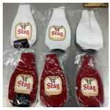 6 Stag beer bottle koozies