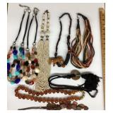 Collection of costume jewelry necklaces