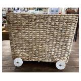 Water hyacinth bin on wheels18x14x14