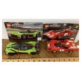 2 assembled Lego cars