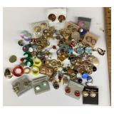 Collection of unsorted costume earrings